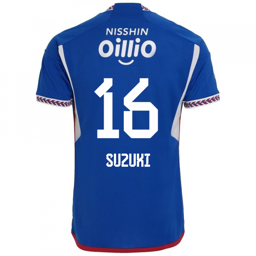 Gyermek Kai Suzuki #16 Kék Fehér Piros Hazai Jersey 2024/25 Mez Póló Ing