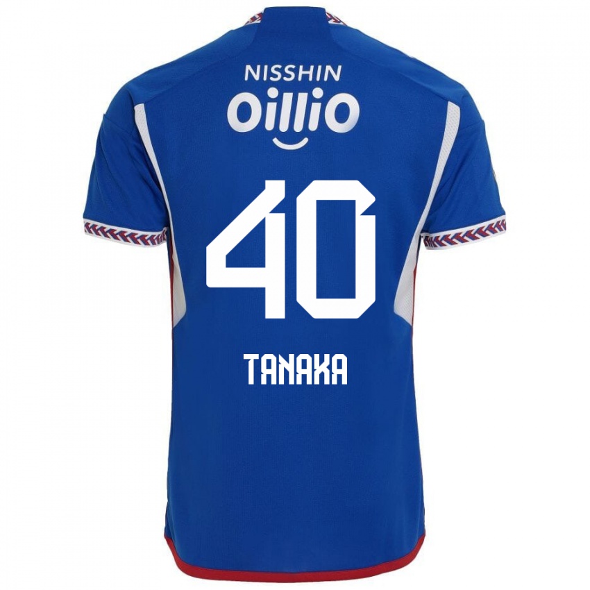 Gyermek Hiei Tanaka #40 Kék Fehér Piros Hazai Jersey 2024/25 Mez Póló Ing