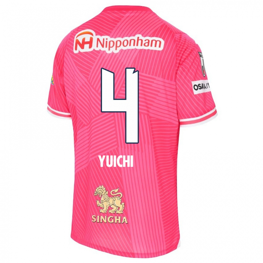 Gyermek Yuichi Hirano #4 Rózsaszín Fehér Hazai Jersey 2024/25 Mez Póló Ing