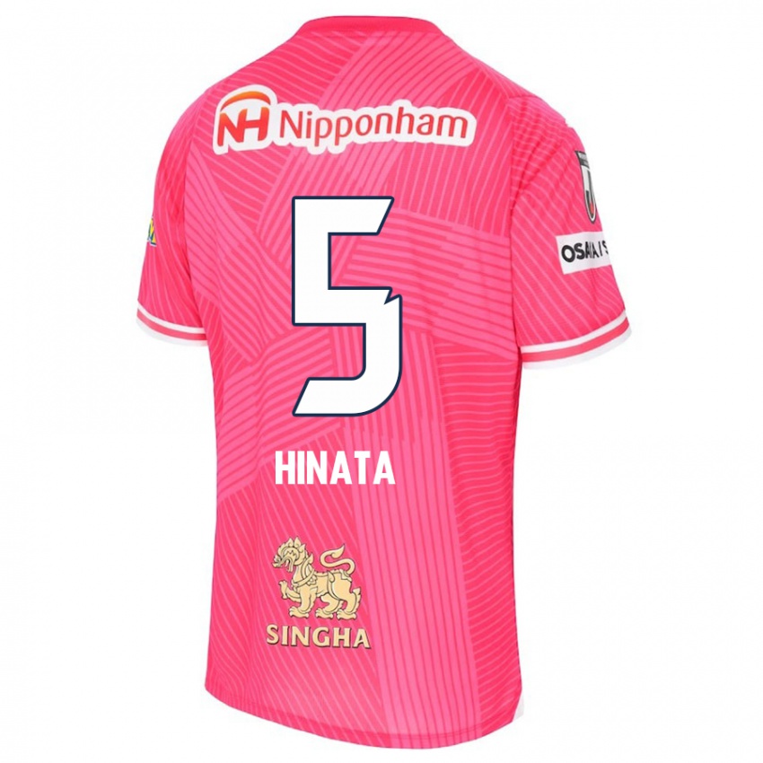 Gyermek Hinata Kida #5 Rózsaszín Fehér Hazai Jersey 2024/25 Mez Póló Ing