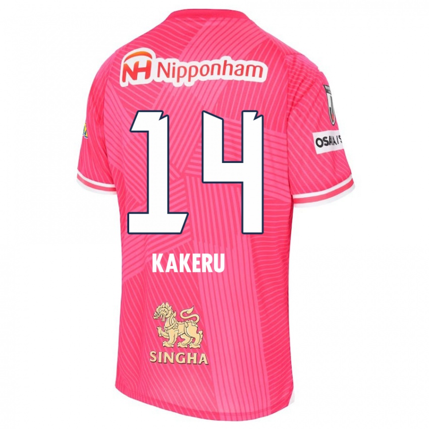 Gyermek Kakeru Funaki #14 Rózsaszín Fehér Hazai Jersey 2024/25 Mez Póló Ing