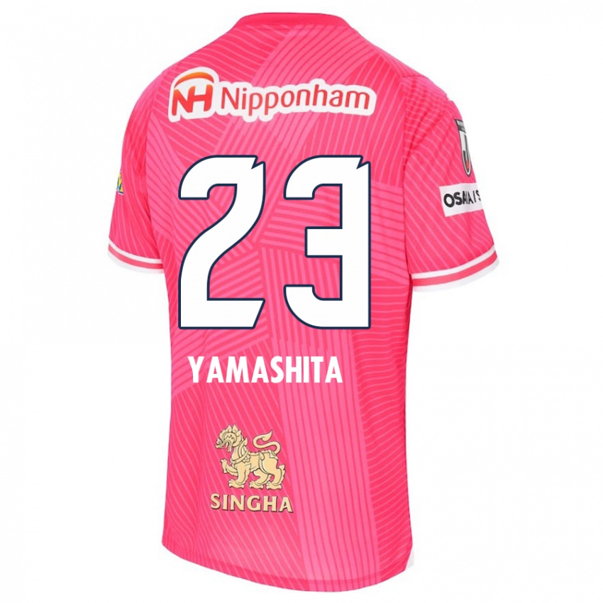 Gyermek Tatsuya Yamashita #23 Rózsaszín Fehér Hazai Jersey 2024/25 Mez Póló Ing