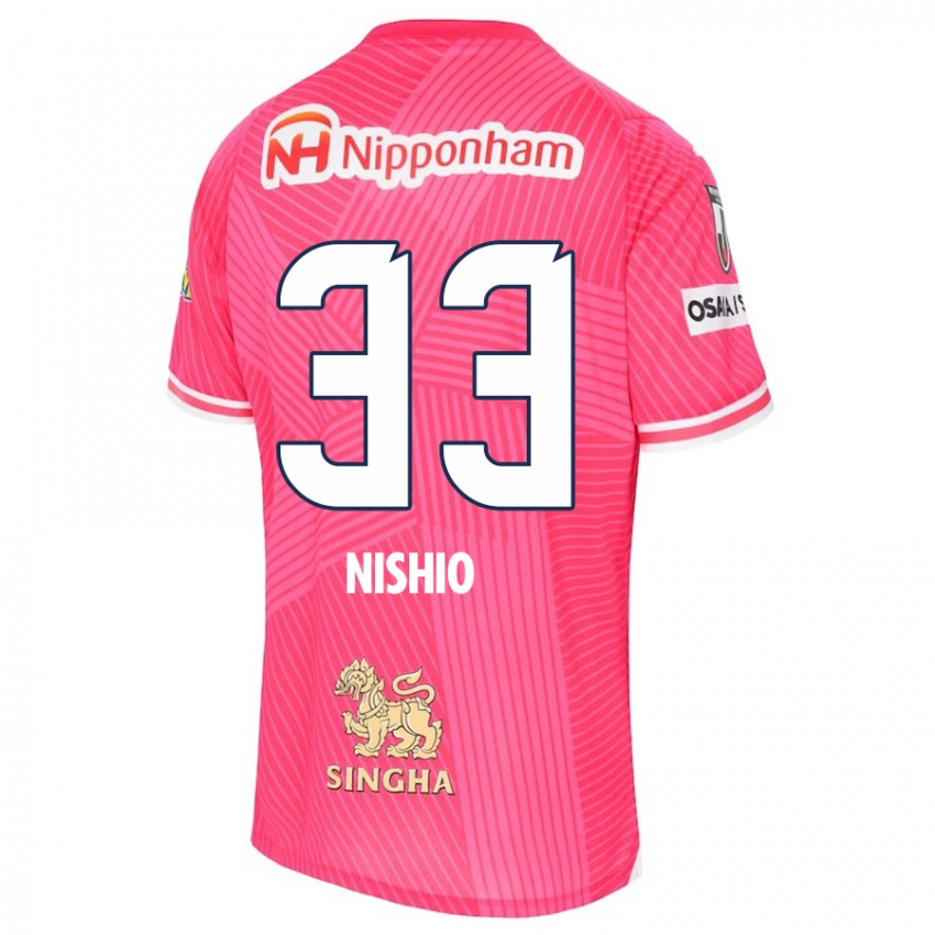 Gyermek Ryuya Nishio #33 Rózsaszín Fehér Hazai Jersey 2024/25 Mez Póló Ing