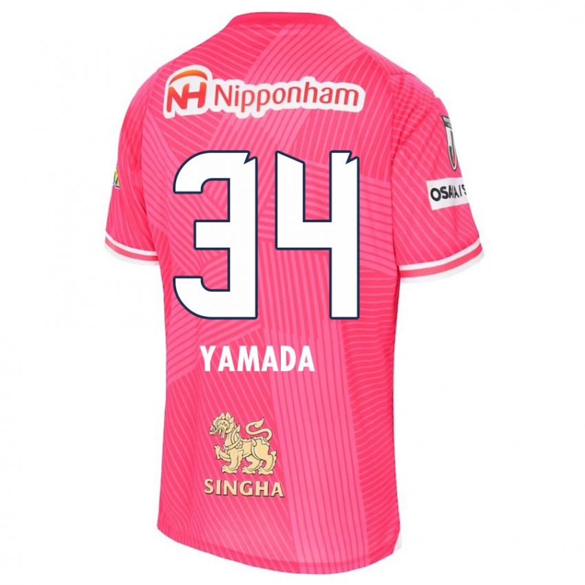 Gyermek Hiroto Yamada #34 Rózsaszín Fehér Hazai Jersey 2024/25 Mez Póló Ing