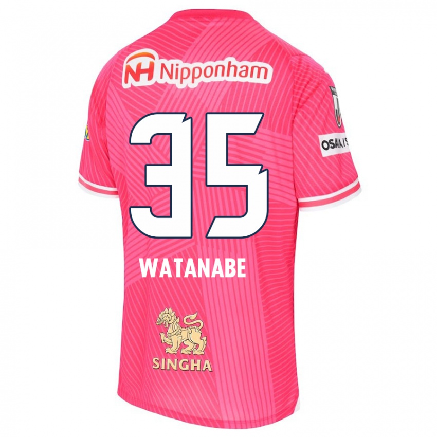 Gyermek Ryo Watanabe #35 Rózsaszín Fehér Hazai Jersey 2024/25 Mez Póló Ing