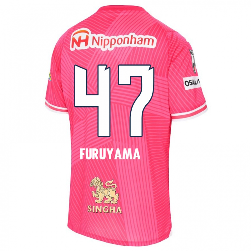 Gyermek Kengo Furuyama #47 Rózsaszín Fehér Hazai Jersey 2024/25 Mez Póló Ing