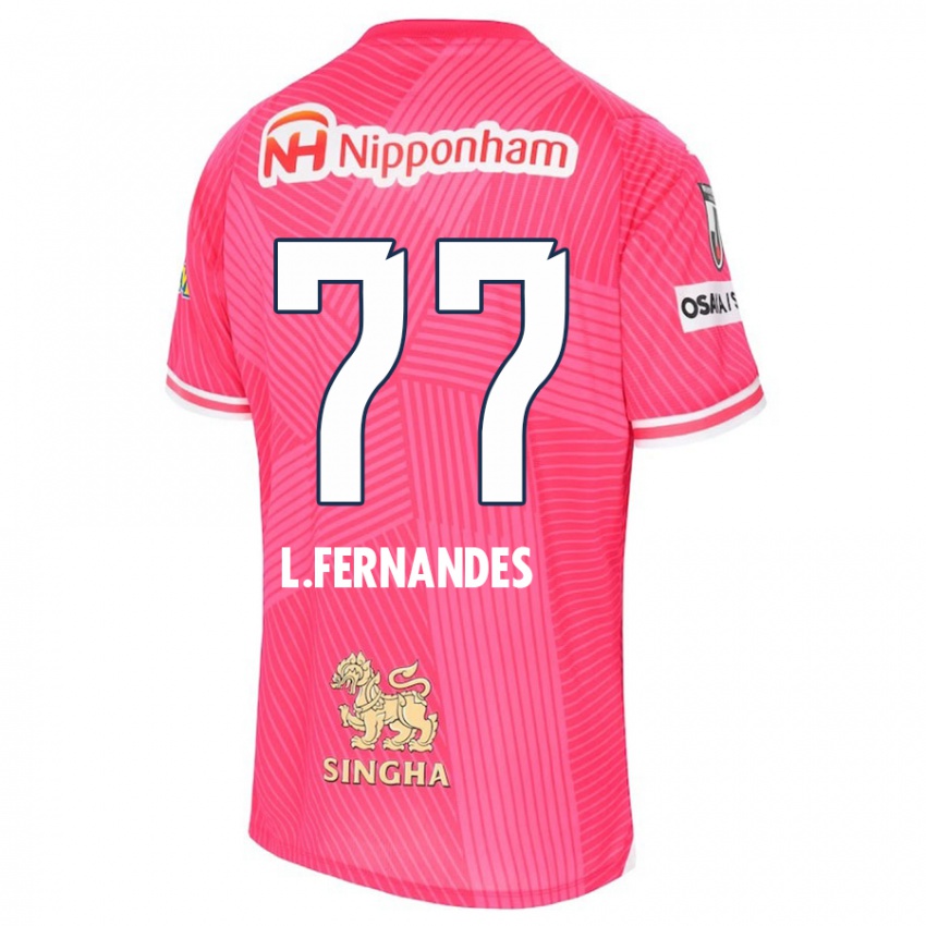 Gyermek Lucas Fernandes #77 Rózsaszín Fehér Hazai Jersey 2024/25 Mez Póló Ing