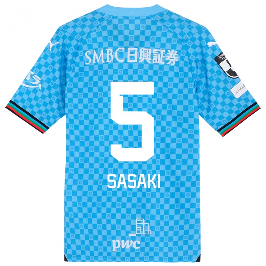 Gyermek Asahi Sasaki #5 Azúrkék Hazai Jersey 2024/25 Mez Póló Ing