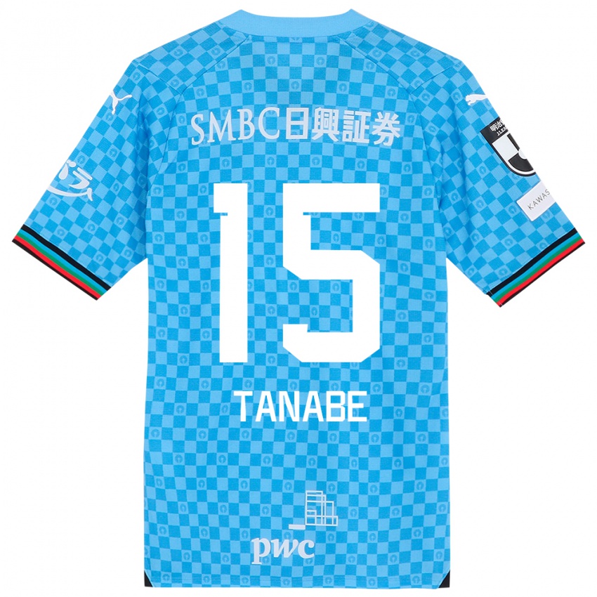 Gyermek Shuto Tanabe #15 Azúrkék Hazai Jersey 2024/25 Mez Póló Ing