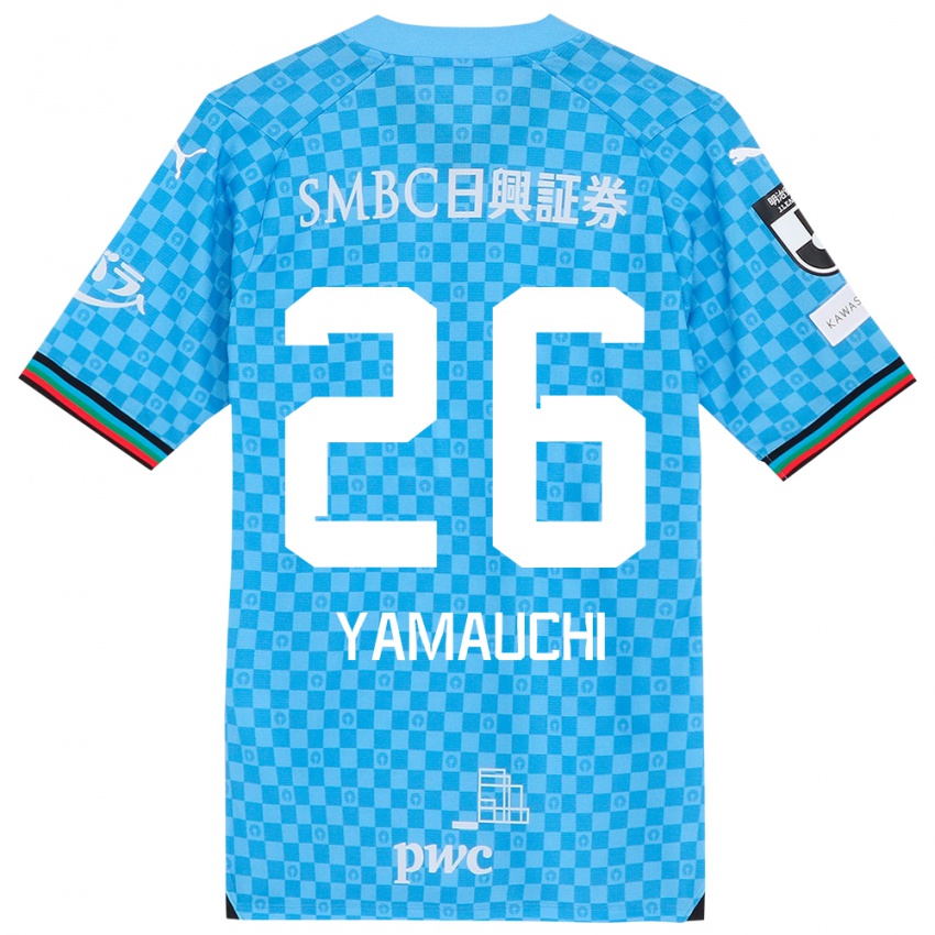 Gyermek Hinata Yamauchi #26 Azúrkék Hazai Jersey 2024/25 Mez Póló Ing