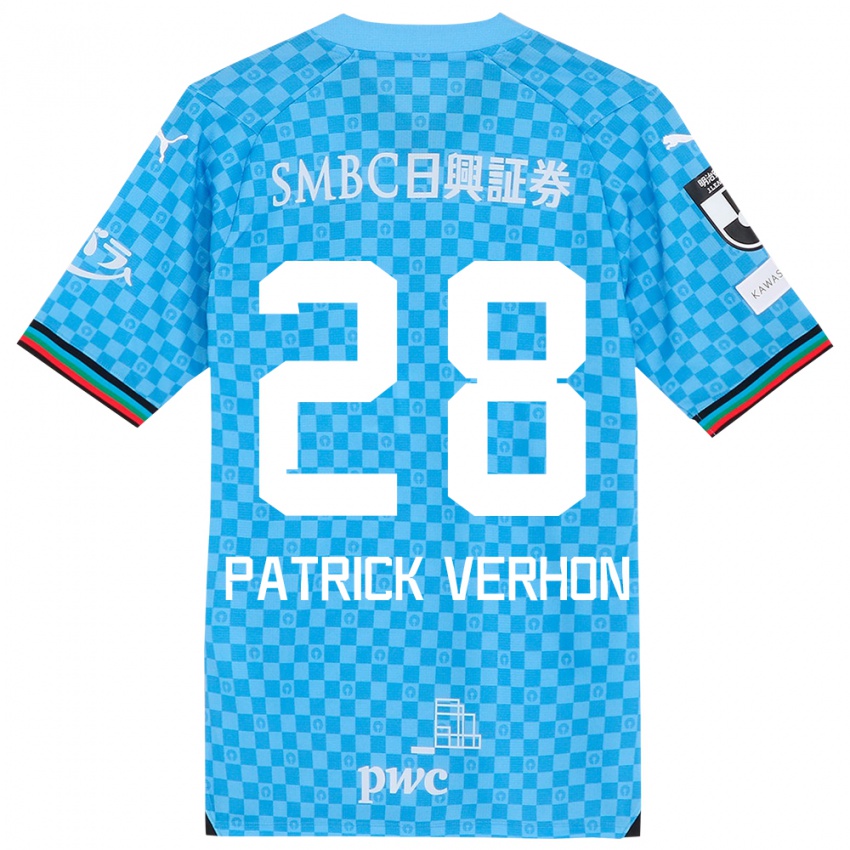 Gyermek Patrick Verhon #28 Azúrkék Hazai Jersey 2024/25 Mez Póló Ing