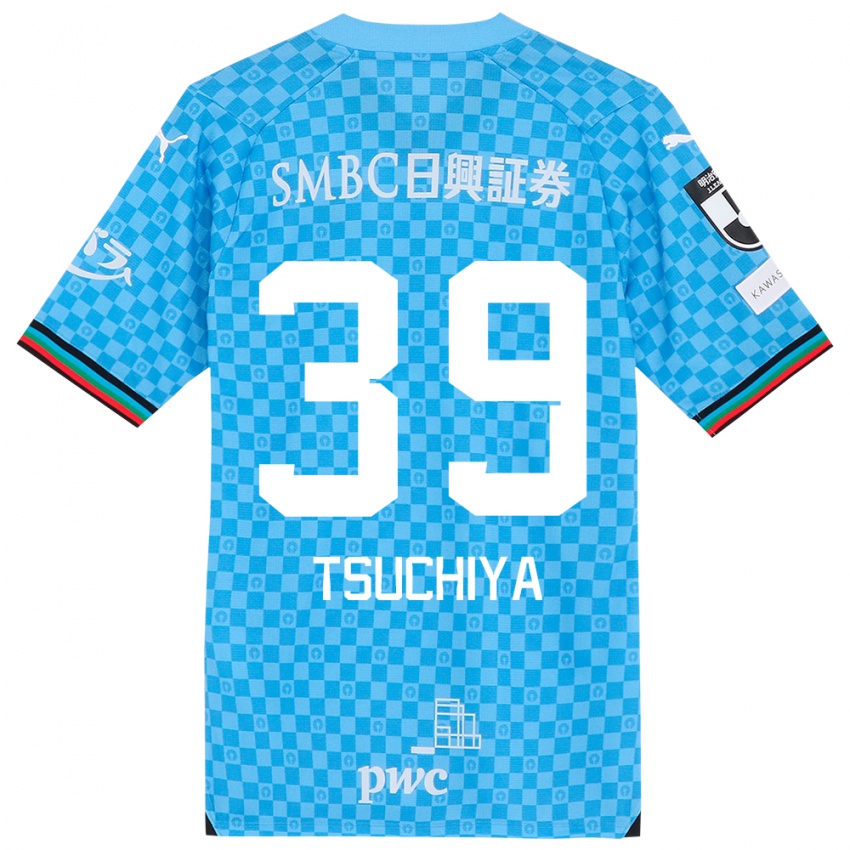 Gyermek Kaito Tsuchiya #39 Azúrkék Hazai Jersey 2024/25 Mez Póló Ing