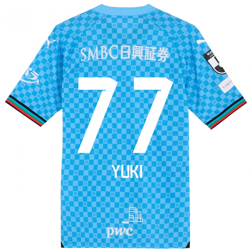 Gyermek Yuki Yamamoto #77 Azúrkék Hazai Jersey 2024/25 Mez Póló Ing