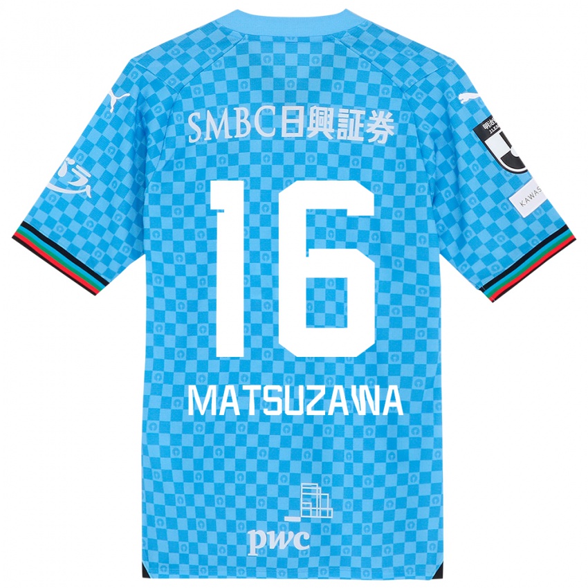 Gyermek Naoto Matsuzawa #16 Azúrkék Hazai Jersey 2024/25 Mez Póló Ing