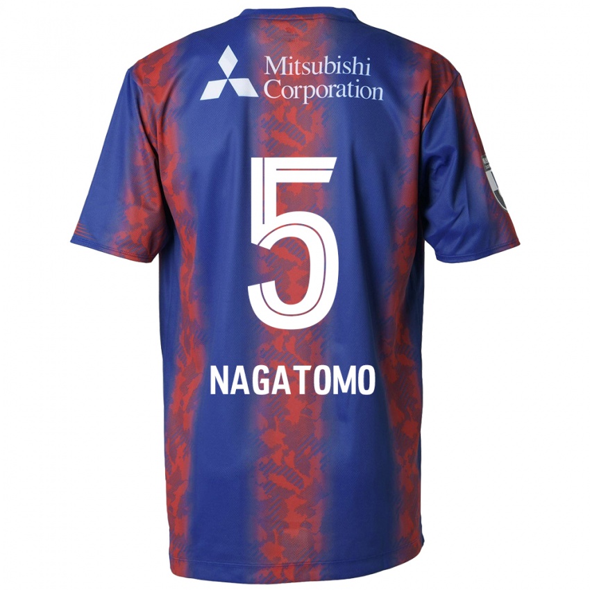 Gyermek Yuto Nagatomo #5 Kék Piros Hazai Jersey 2024/25 Mez Póló Ing