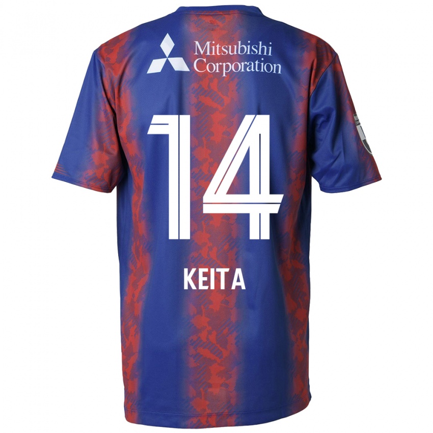 Gyermek Keita Yamashita #14 Kék Piros Hazai Jersey 2024/25 Mez Póló Ing