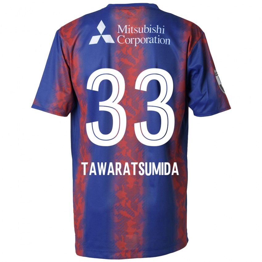 Gyermek Kota Tawaratsumida #33 Kék Piros Hazai Jersey 2024/25 Mez Póló Ing