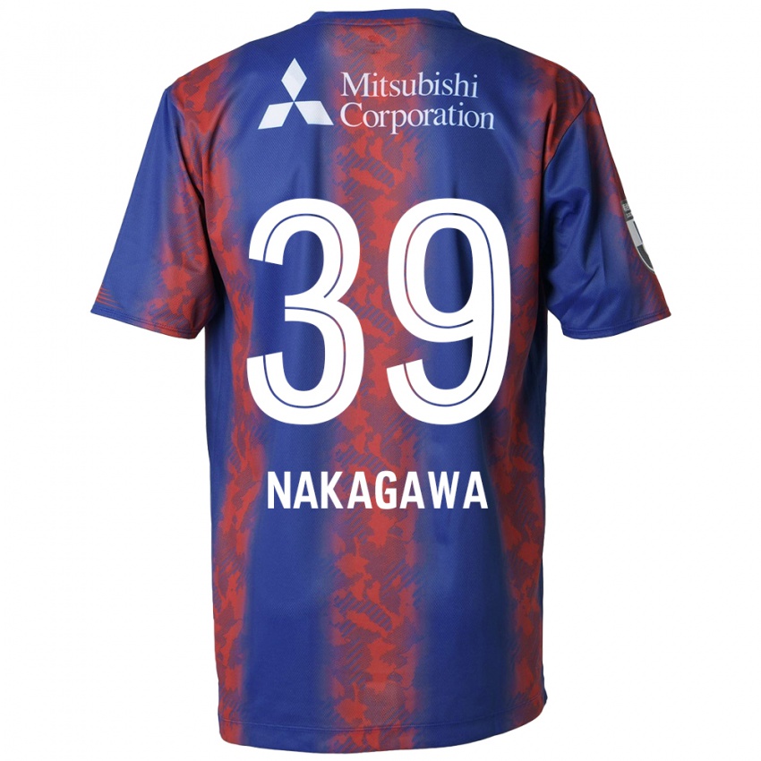 Gyermek Teruhito Nakagawa #39 Kék Piros Hazai Jersey 2024/25 Mez Póló Ing