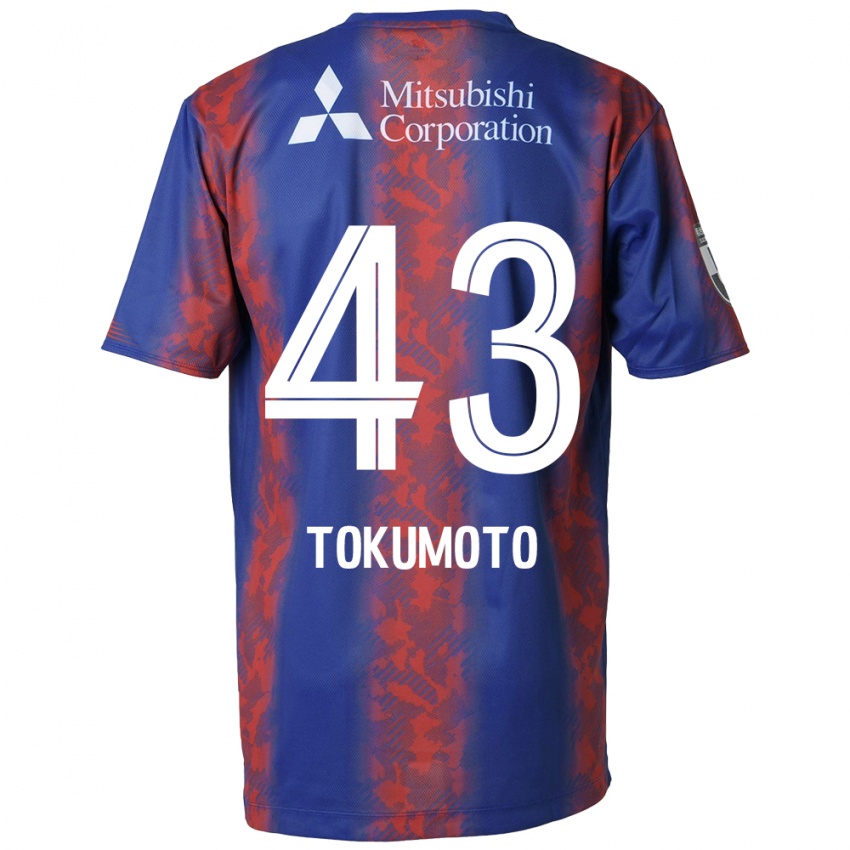 Gyermek Shuhei Tokumoto #43 Kék Piros Hazai Jersey 2024/25 Mez Póló Ing