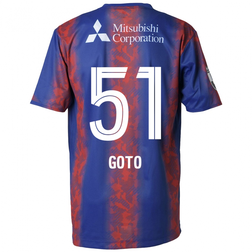 Gyermek Wataru Goto #51 Kék Piros Hazai Jersey 2024/25 Mez Póló Ing