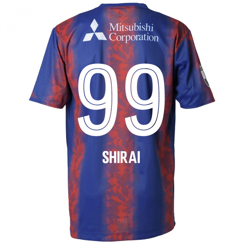 Gyermek Kosuke Shirai #99 Kék Piros Hazai Jersey 2024/25 Mez Póló Ing