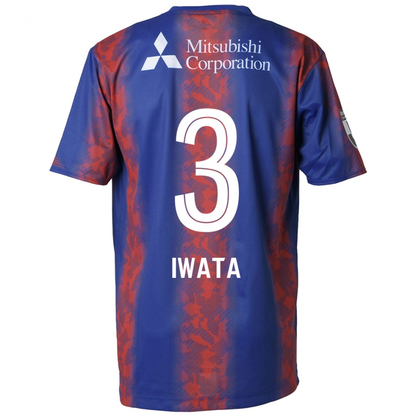 Gyermek Yuki Iwata #3 Kék Piros Hazai Jersey 2024/25 Mez Póló Ing