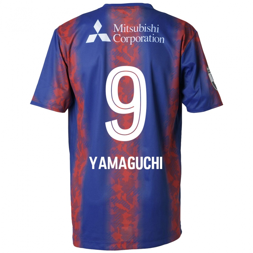 Gyermek Taiyo Yamaguchi #9 Kék Piros Hazai Jersey 2024/25 Mez Póló Ing