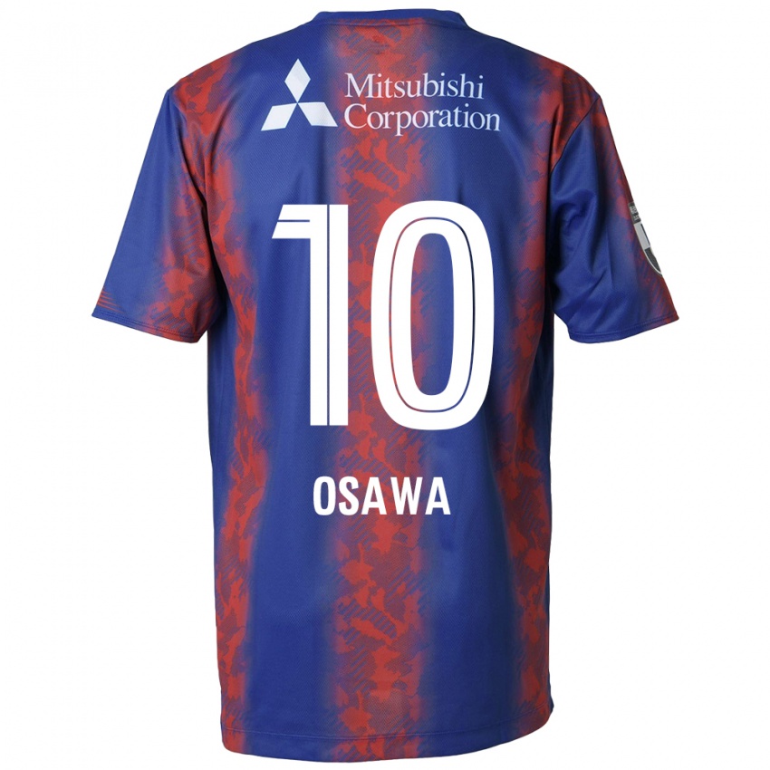 Gyermek Shuzo Osawa #10 Kék Piros Hazai Jersey 2024/25 Mez Póló Ing