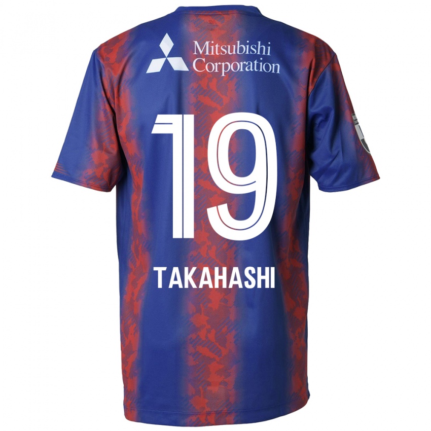 Gyermek Yuya Takahashi #19 Kék Piros Hazai Jersey 2024/25 Mez Póló Ing