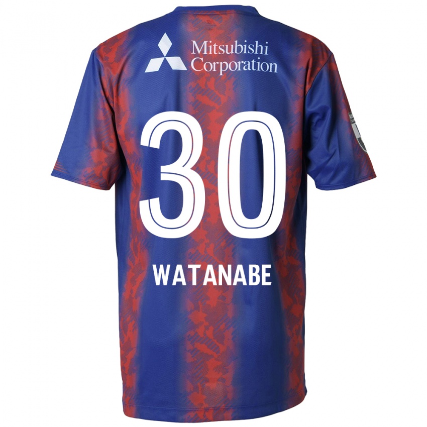 Gyermek Matthew Watanabe #30 Kék Piros Hazai Jersey 2024/25 Mez Póló Ing