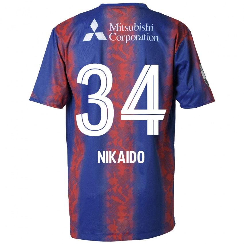 Gyermek Rintaro Nikaido #34 Kék Piros Hazai Jersey 2024/25 Mez Póló Ing