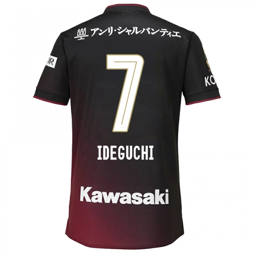 Gyermek Yosuke Ideguchi #7 Fekete Piros Hazai Jersey 2024/25 Mez Póló Ing