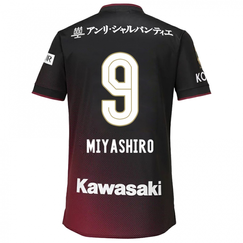 Gyermek Taisei Miyashiro #9 Fekete Piros Hazai Jersey 2024/25 Mez Póló Ing