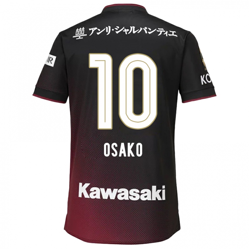 Gyermek Yuya Osako #10 Fekete Piros Hazai Jersey 2024/25 Mez Póló Ing