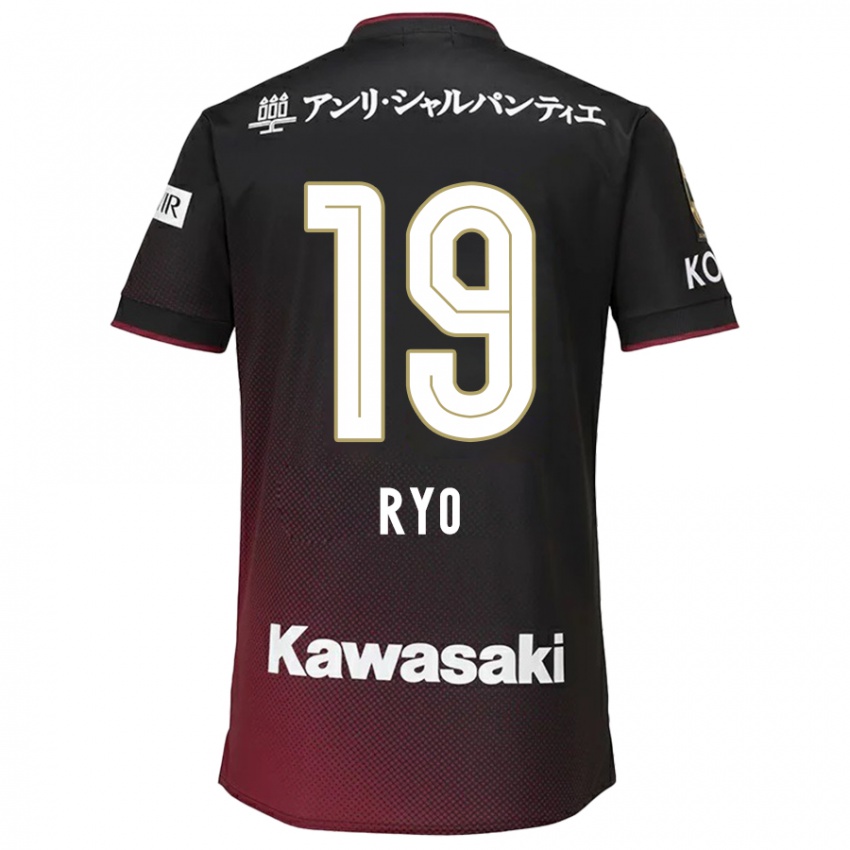 Gyermek Ryo Hatsuse #19 Fekete Piros Hazai Jersey 2024/25 Mez Póló Ing