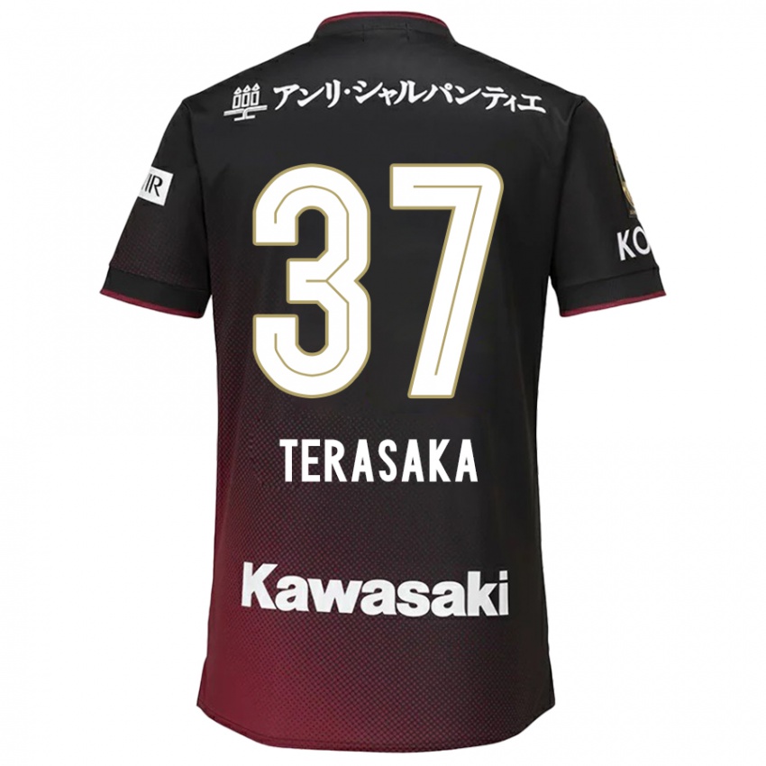 Gyermek Shogo Terasaka #37 Fekete Piros Hazai Jersey 2024/25 Mez Póló Ing