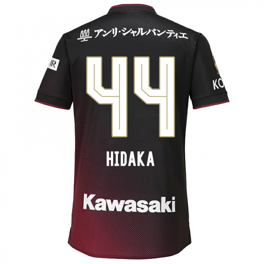 Gyermek Mitsuki Hidaka #44 Fekete Piros Hazai Jersey 2024/25 Mez Póló Ing