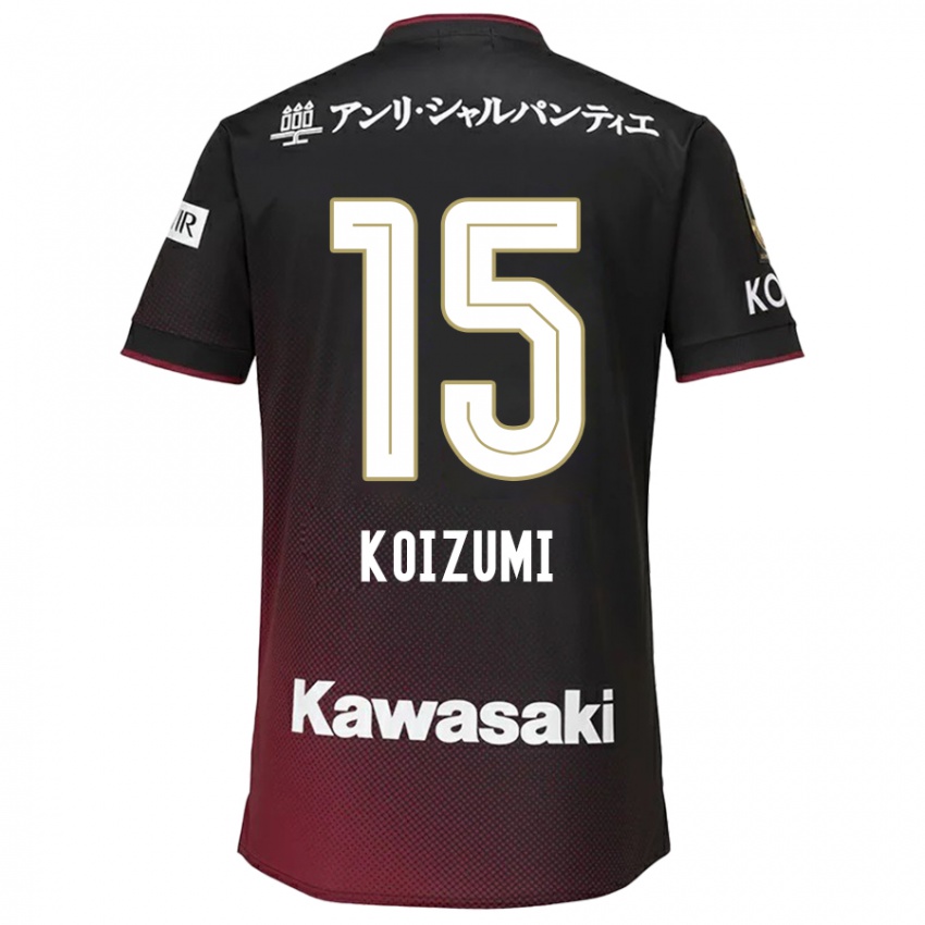 Gyermek Fuga Koizumi #15 Fekete Piros Hazai Jersey 2024/25 Mez Póló Ing