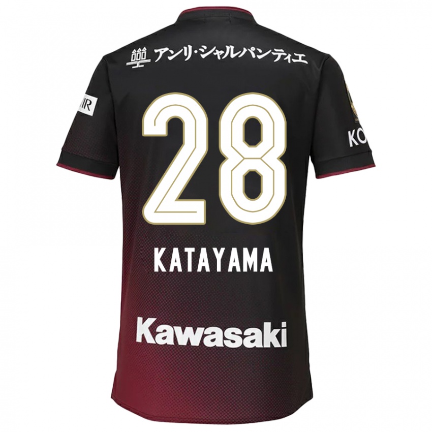 Gyermek Kota Katayama #28 Fekete Piros Hazai Jersey 2024/25 Mez Póló Ing