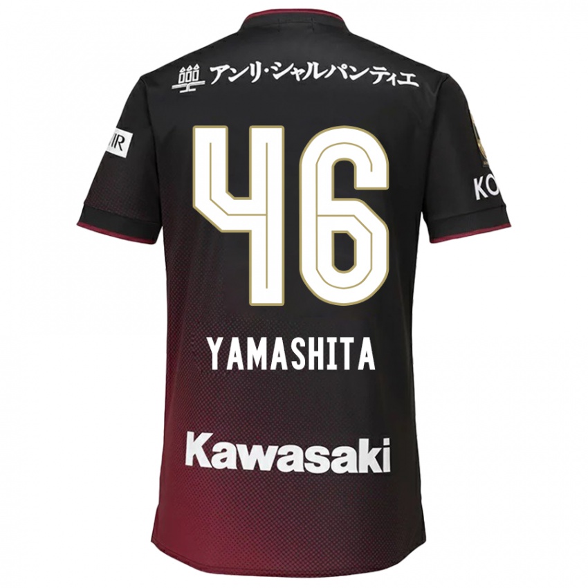 Gyermek Hiroto Yamashita #46 Fekete Piros Hazai Jersey 2024/25 Mez Póló Ing