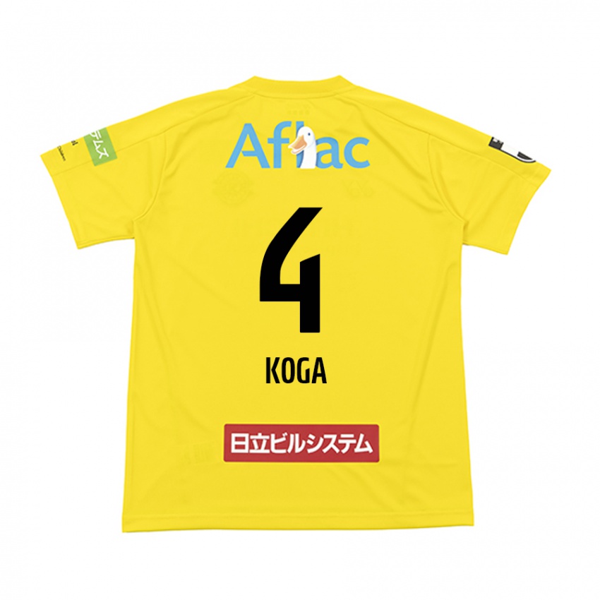 Gyermek Taiyo Koga #4 Sárga Fekete Hazai Jersey 2024/25 Mez Póló Ing