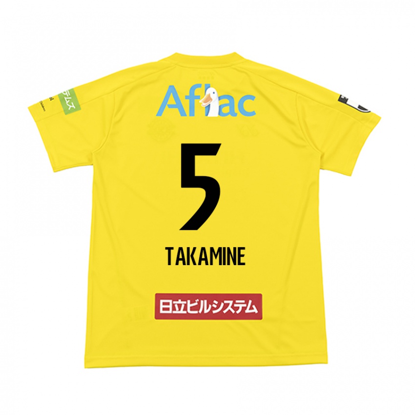 Gyermek Tomoki Takamine #5 Sárga Fekete Hazai Jersey 2024/25 Mez Póló Ing