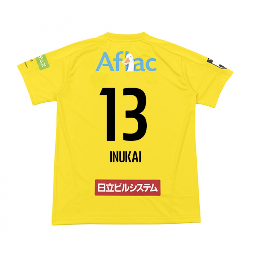 Gyermek Tomoya Inukai #13 Sárga Fekete Hazai Jersey 2024/25 Mez Póló Ing