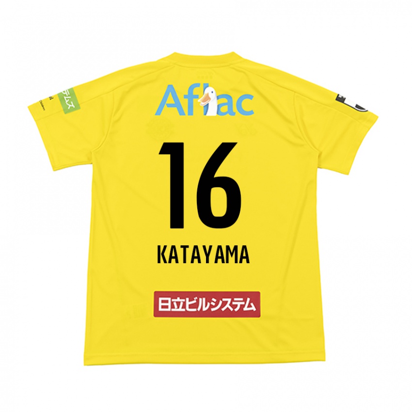 Gyermek Eiichi Katayama #16 Sárga Fekete Hazai Jersey 2024/25 Mez Póló Ing