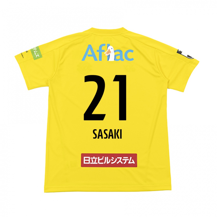 Gyermek Masato Sasaki #21 Sárga Fekete Hazai Jersey 2024/25 Mez Póló Ing