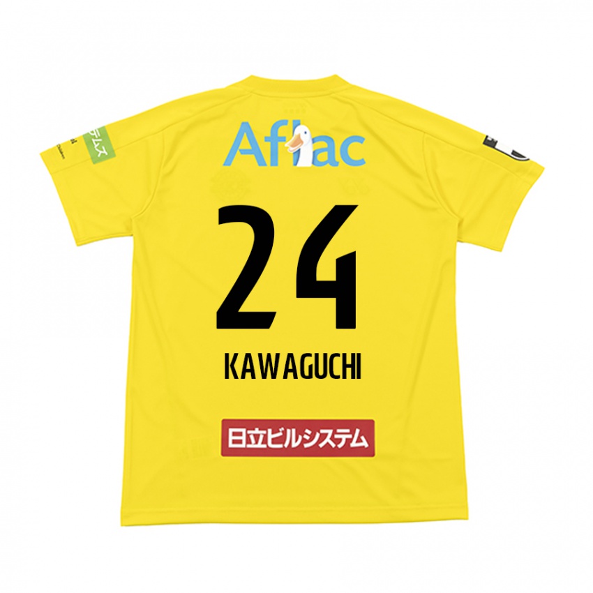 Gyermek Naoki Kawaguchi #24 Sárga Fekete Hazai Jersey 2024/25 Mez Póló Ing