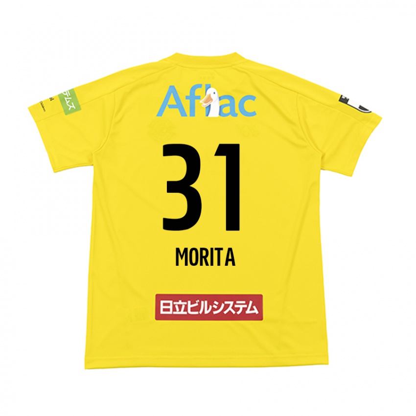 Gyermek Tatsuya Morita #31 Sárga Fekete Hazai Jersey 2024/25 Mez Póló Ing