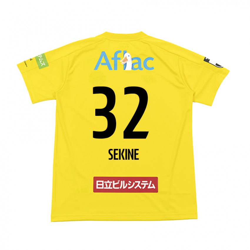 Gyermek Hiroki Sekine #32 Sárga Fekete Hazai Jersey 2024/25 Mez Póló Ing