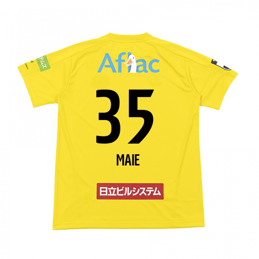 Gyermek Hidetaka Maie #35 Sárga Fekete Hazai Jersey 2024/25 Mez Póló Ing