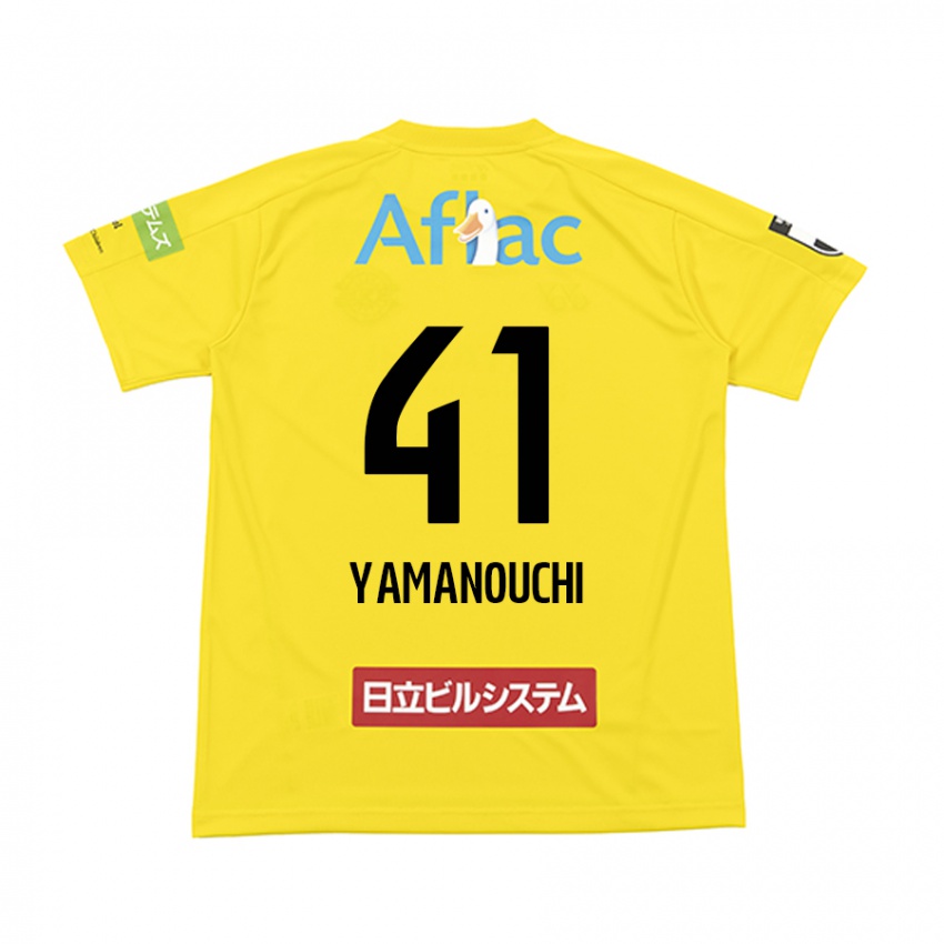 Gyermek Yusei Yamanouchi #41 Sárga Fekete Hazai Jersey 2024/25 Mez Póló Ing